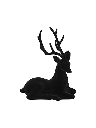 COUNTRYFIELD | Figurine décorative - Cerf assis floqué MEA Rouge | schwarz